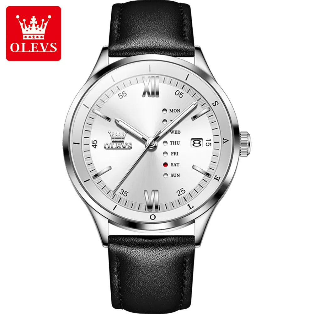 Montre étanche pour homme avec bracelet en cuir 105