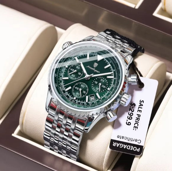 Montre à Quartz pour hommes en acier inoxydable