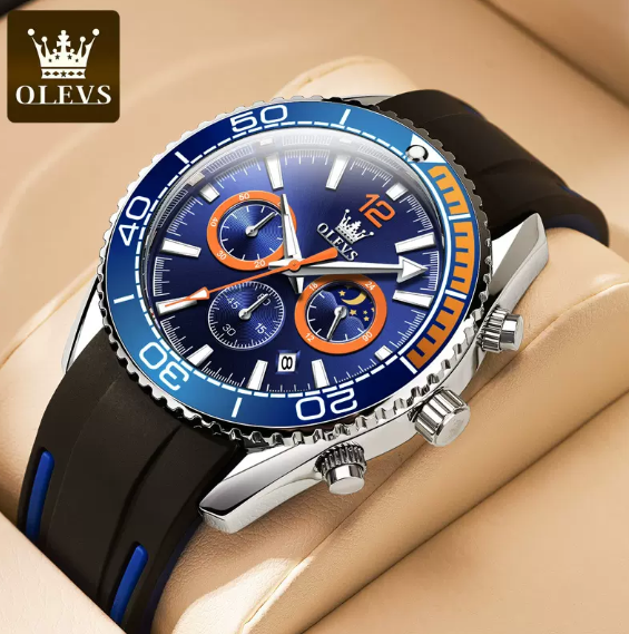 Montre à bracelet en silicone pour hommes 3462