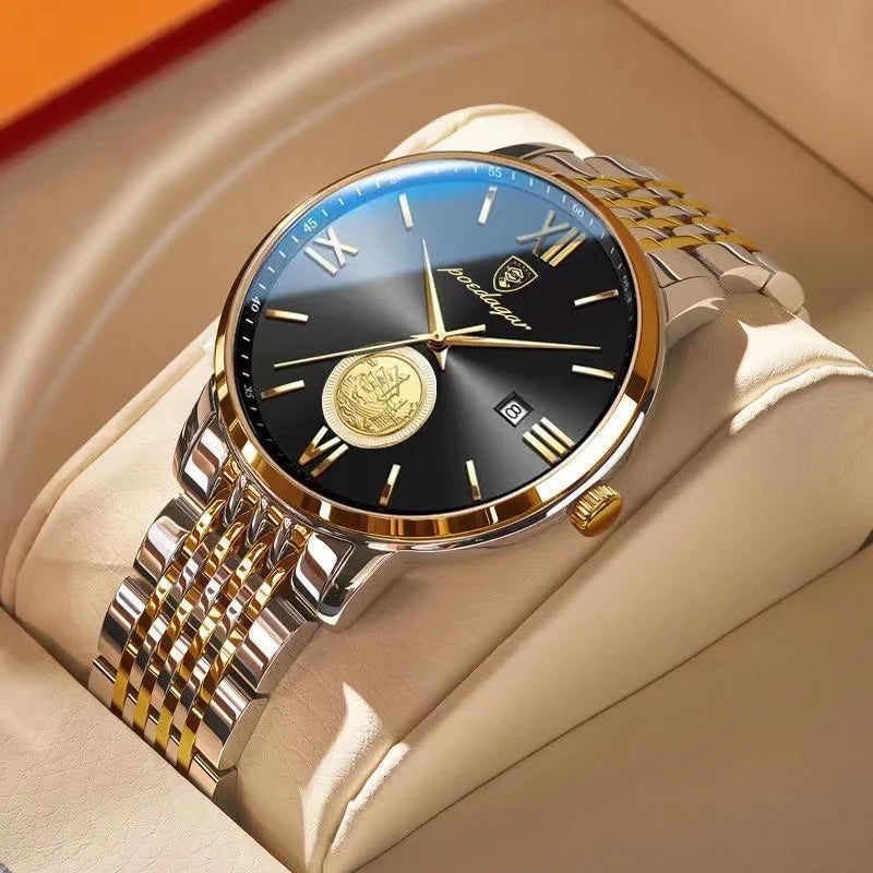 montre de luxe en acier inoxydable pour hommes