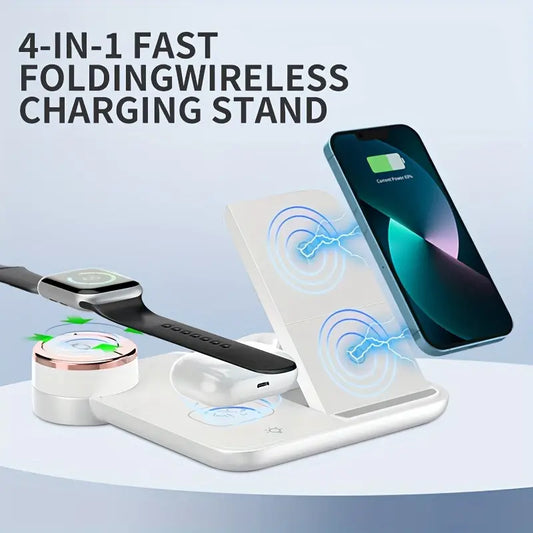 Station de charge rapide sans fil pliable 4 en 1