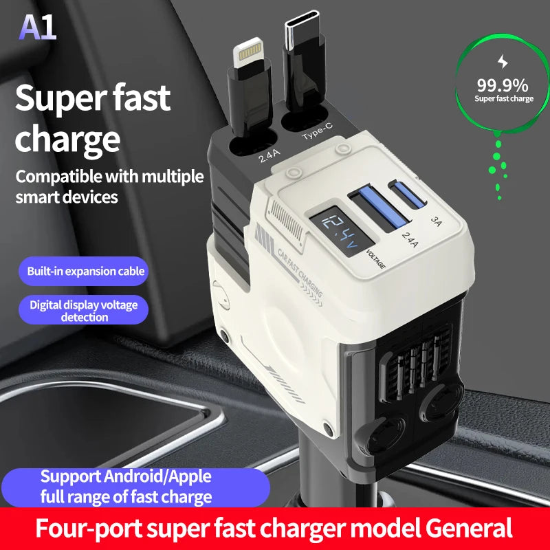 Chargeur de voiture super rapide multiportes 3259 tchad