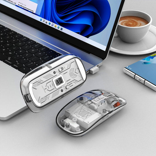 Souris mécanique transparente Bluetooth sans fil