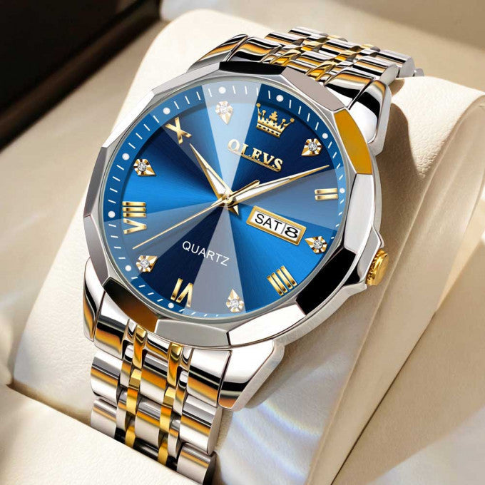 Montre à quartz de luxe pour homme OLEVS BLUE