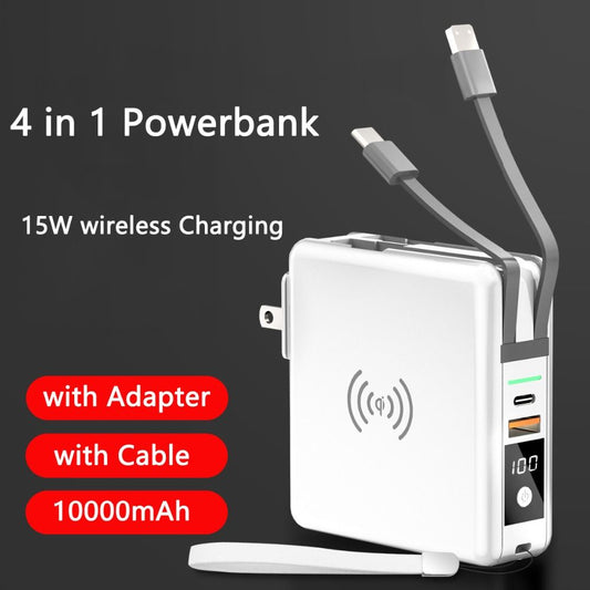 Power Bank 3-en-1 avec Chargeur Sans Fil et Port USB Type C