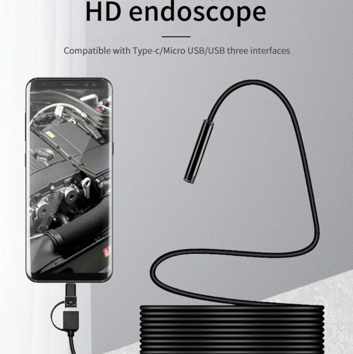 Endoscope Industriel 3-en-1 avec Caméra USB