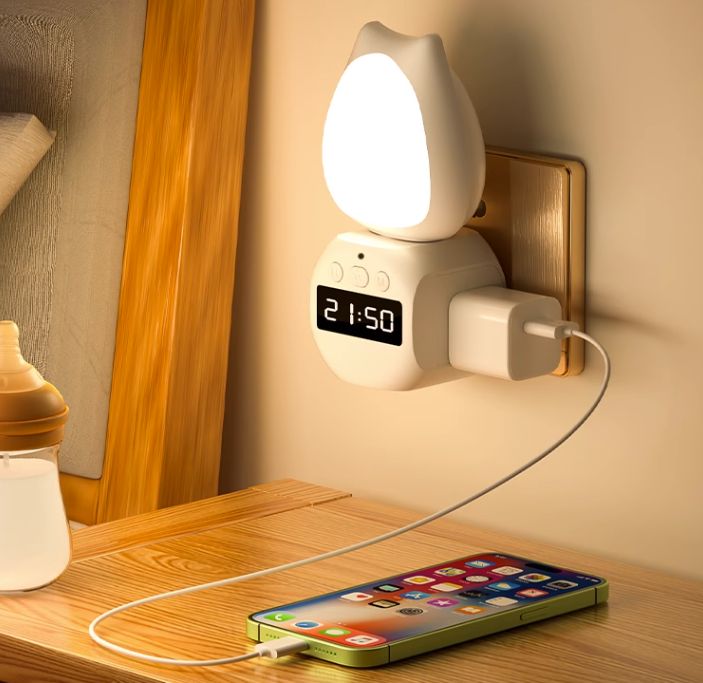 Lampe Mignonne Tout-en-Un avec Horloge Intégrée